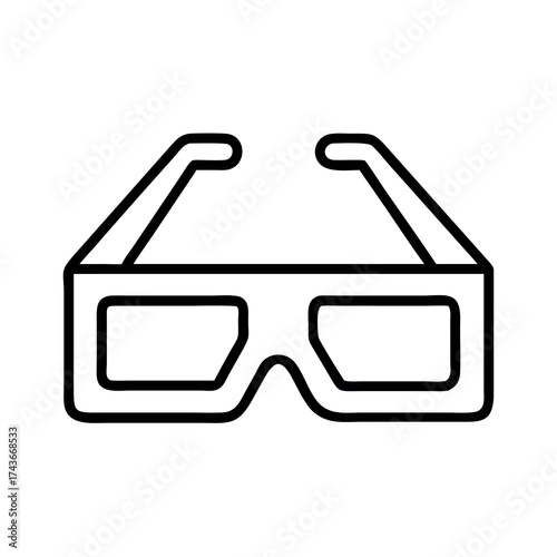 Simple outline icon of classic red cyan 3d glasses for immersive viewing experiences