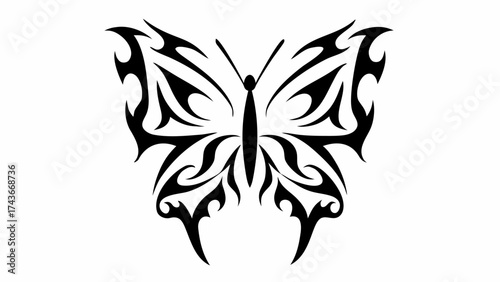Intricate butterfly design, perfect for tattoo inspiration, elegant branding, or stylish graphic elements, offering a timeless and captivating touch for creative projects