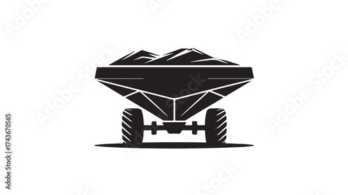 Modern minimalist icon of a farm fertilizer spreader conveying agriculture and farming with its sleek design, perfect for sustainable farming and field work concepts