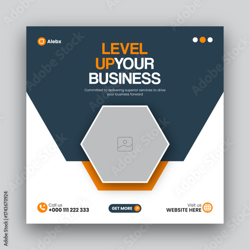 Digital marketing social media post web banner design template