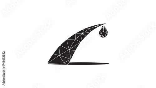 Modern minimalist logo design featuring geometric shapes and a water droplet effect, ideal for branding or creative projects needing a clean, sophisticated touch, perfect for tech or design