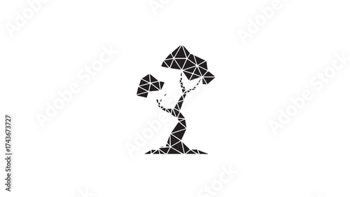 Abstract geometric tree design with a modern aesthetic, perfect for nature-inspired branding and contemporary minimalist designs, adding an elegant touch to your creative projects