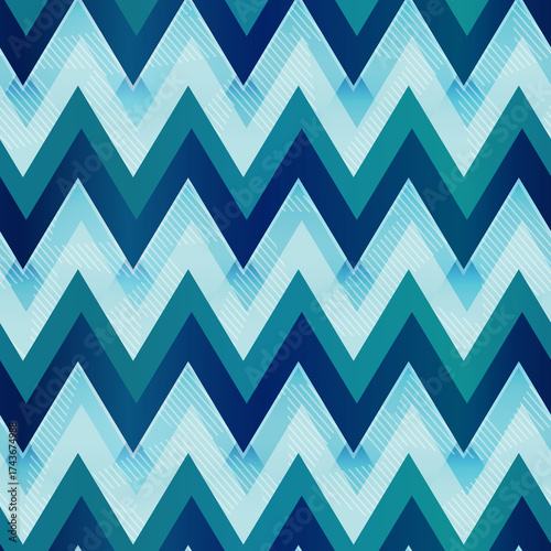 Marine color zigzag seamless pattern
