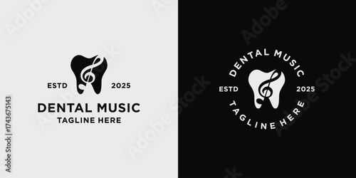 Dental and Music Negative Space Logo Design Inspiration.