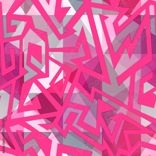 Pink maze seamless pattern