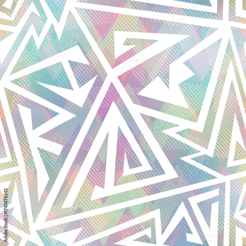 Pastel color geometric seamless pattern