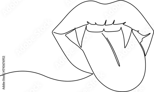 vampire lips lineart