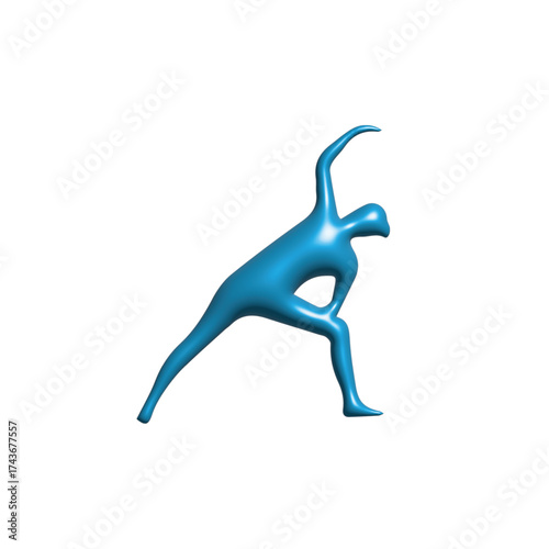 Yoga Pose Blue Figure Stretch Exercise Health