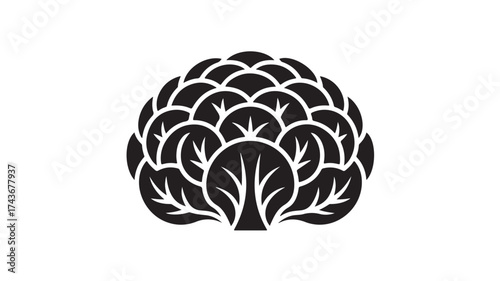 Elegant black stylized tree silhouette evoking natural growth, organic design, and sustainable concepts for modern branding and eco-friendly themes