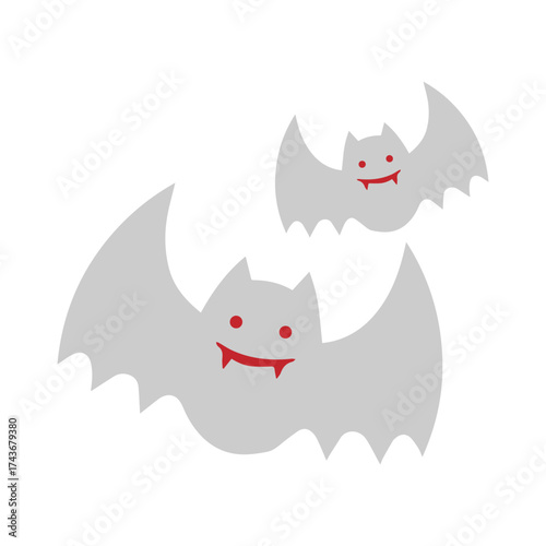 Illustration of two friendly vampire bats, a fun Halloween concept