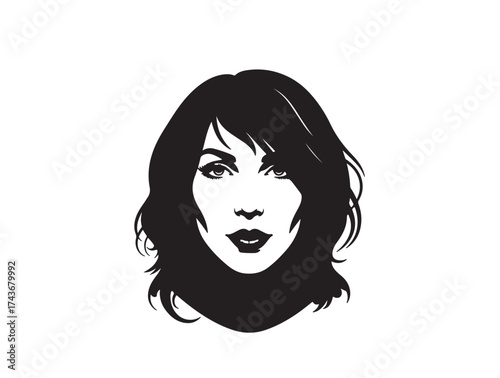  Face new icon its mouth in silhouette white background.