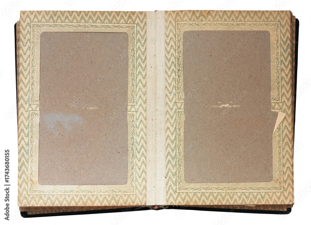 Fototapeta premium Vintage Blank Pages in Open Book Layout