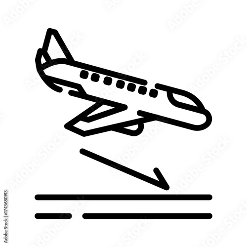 Landing plane icon