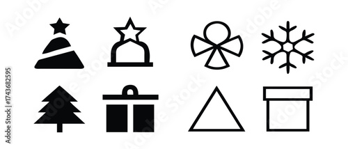 church vector icon set for religious and Christmas design