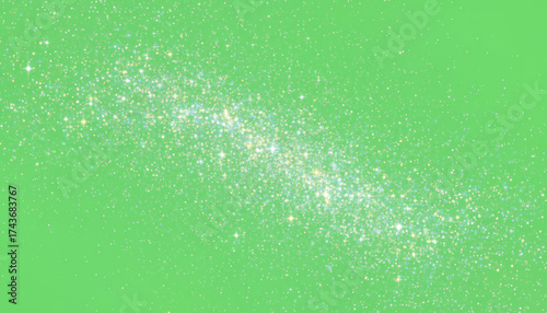 A whimsical splash of shimmering glitter against a vibrant green backdrop, perfect for festive designs and creative projects.