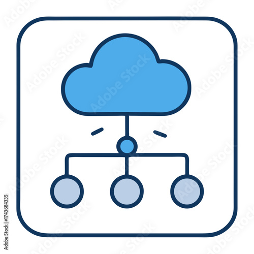 Cloud computing infrastructure depicting data distribution and networking, essential for big data management, insightful data analysis, and scalable digital solutions