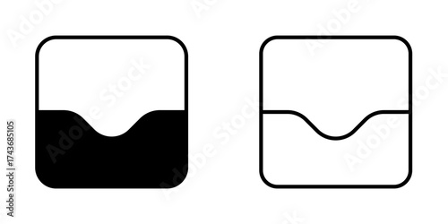 Minimal inbox icons. solid and outline mail tray vector illustration