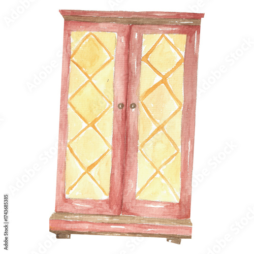 Cabinet Watercolor Painting⁠
