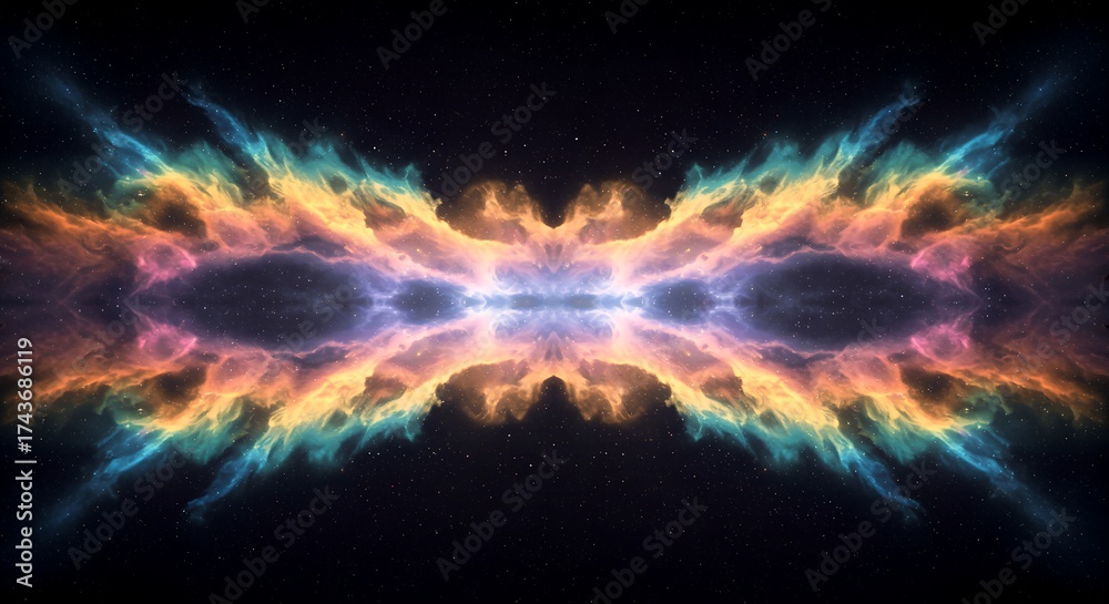 Obraz premium Deep Space Cosmic Nebula Glow