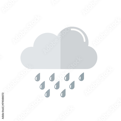 A grey cloud with rain falling from it.