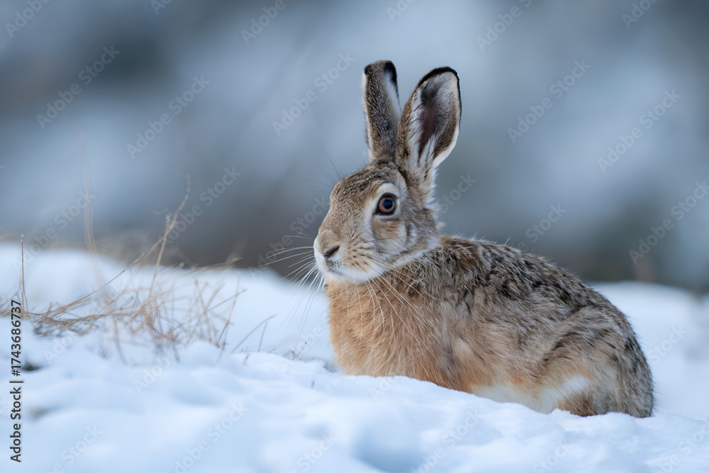 Fototapeta premium rabbit in the snow