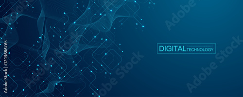 Motherboard technology circuit board background texture design. Creative idea AI banner concept for internet technology. Digital motherboard concept for poster, cover, banner, header, web template