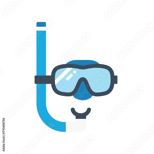 Snorkel mask and tube icon for underwater exploration.