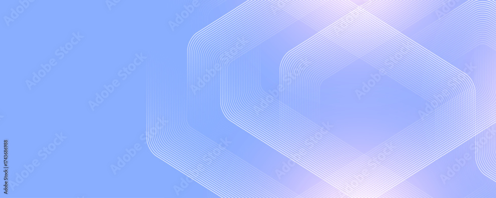Fototapeta premium Modern medical or health care scientific abstract background with hexagons. Geometric stripe line art design for poster, brochure, cover, banner, header, website, presentation template