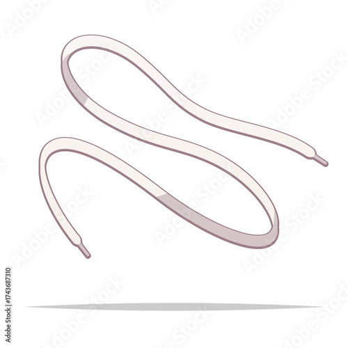 Single shoelace vector isolated illustration