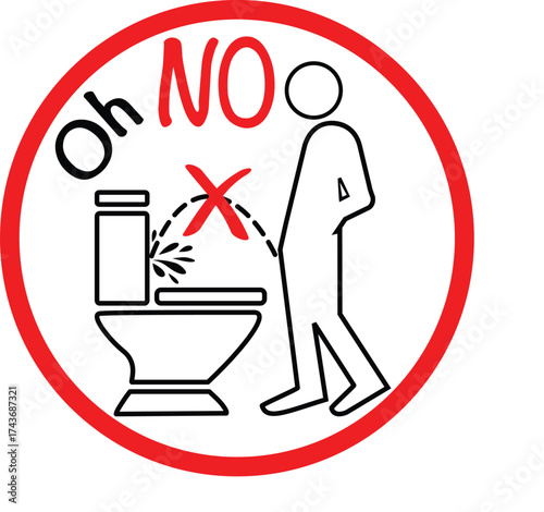 Vector symbol sign do not pee in the toilet and outside it.eps