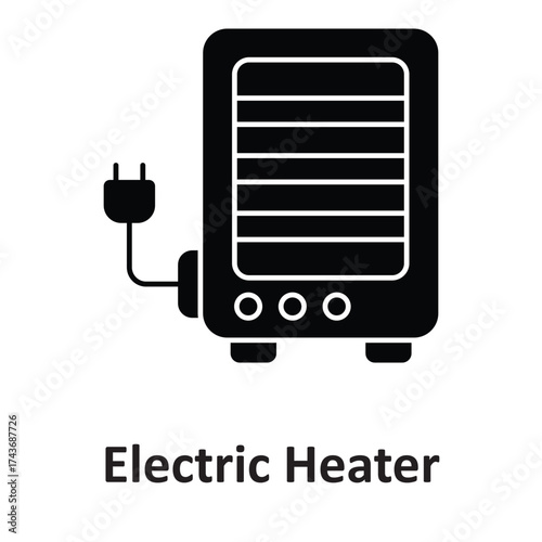 Electric heater Vector icon which can easily modify or edit