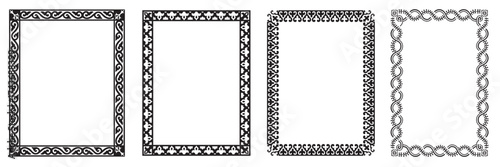 Vector illustration set of decorative vintage frames modular. Art design border labels. Blank frames template. Graphic retro element