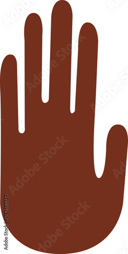 Minimal terracotta hand icon for spiritual, boho, and decorative illustrations with organic design appeal.