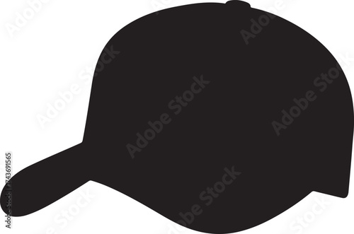 Show design cap by white and black in silhoette white background.