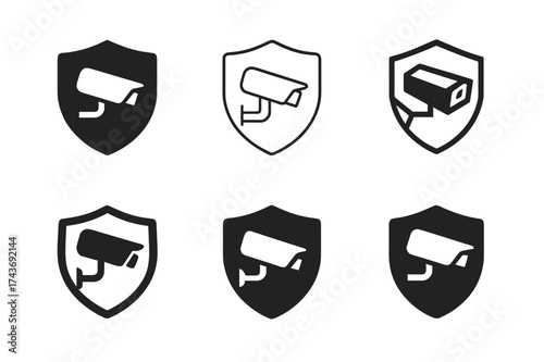 School Safety Logos. Safety in schools and educational institutions. Set Logo of Safety in schools and educational institutions: Security camera. harmonious