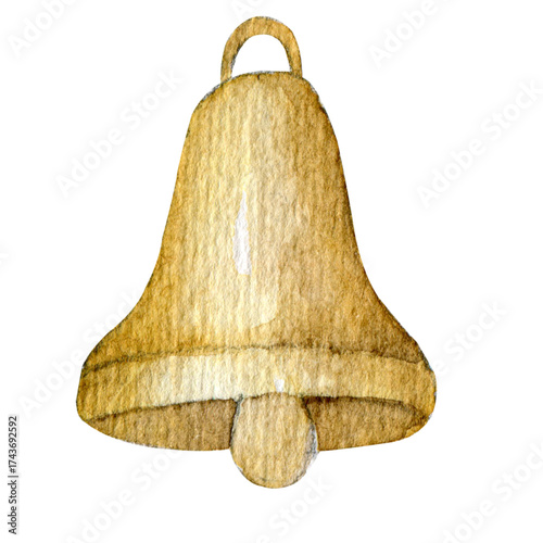 Watercolor gold bell⁠
