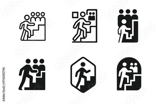 HR Leadership Logos. Human resources management and organizational leadership. Set Logo of Human resources management and organizational leadership: Succession