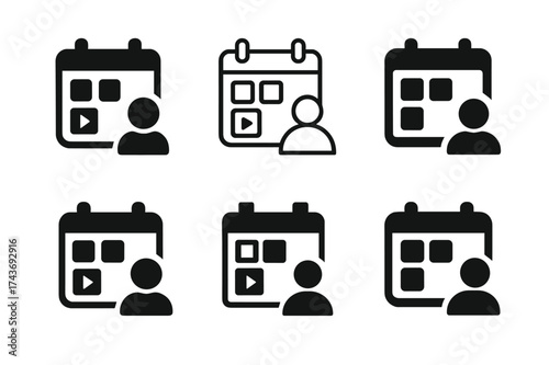 Skill Learning Logos. Learning new skills through online platforms. Set Logo of Learning new skills through online platforms: Study planner / calendar with
