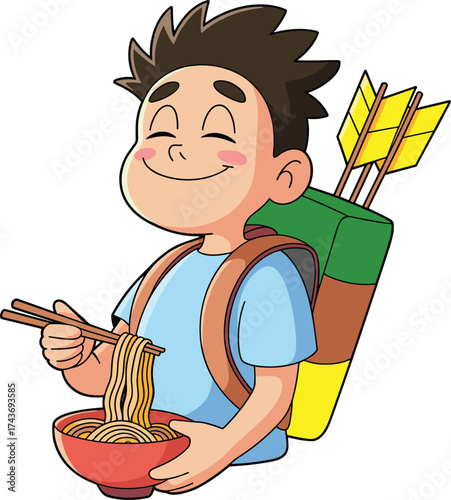 Cloaked Head and Shoulders of a Hooded Archer or Rogue Character with Quiver and Arrows, Vector Graphic for Gaming, Fantasy, Mystery, and Medieval Theme.