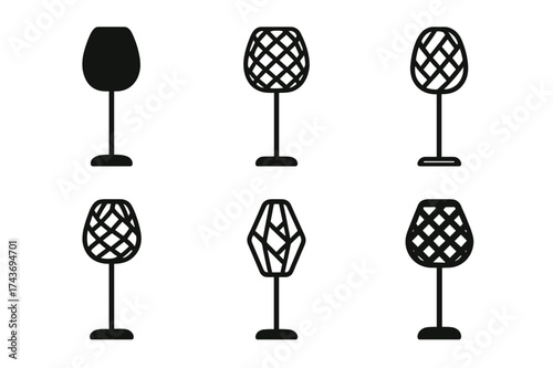 Cozy Floor Lamp Logos. Creating a cozy atmosphere with floor lamps. Set Logo of Creating a cozy atmosphere with floor lamps: Rattan woven floor lamp.