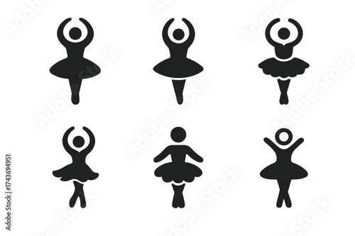 Youth Ballet Logos. Dance for children and youth. Set Logo of Dance for children and youth: Ballet tutu. harmonious logo variations of the same emblematic