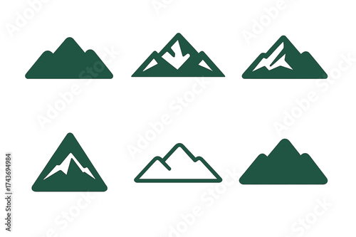 Nature-Inspired Logo Designs. Graphic Design Trends Nature-Inspired Design. Set Logo of Nature-Inspired Design: mountain. harmonious logo variations of the