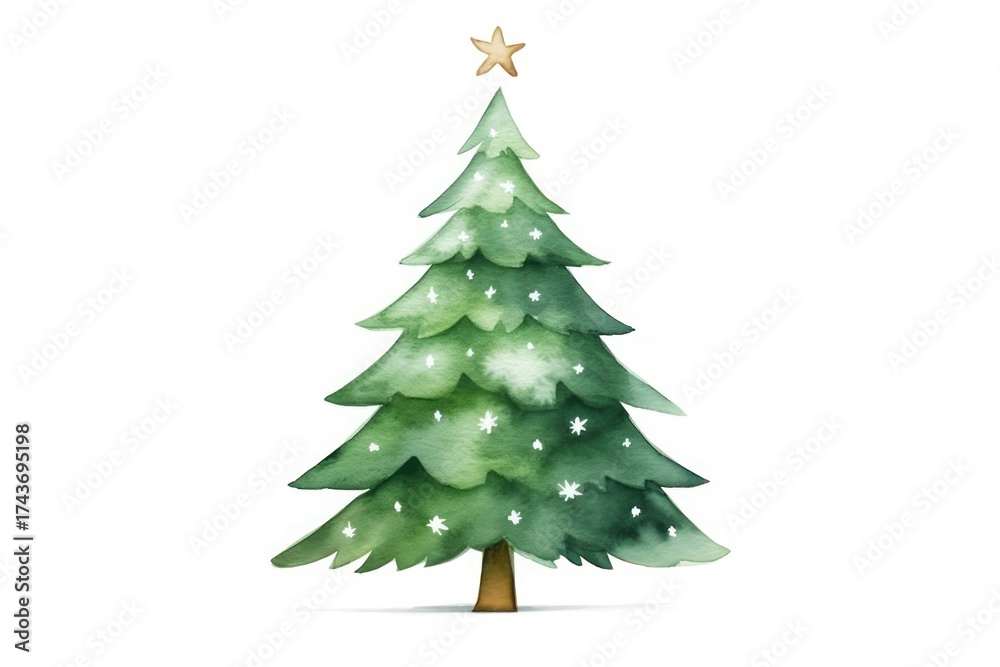Fototapeta premium Christmas tree christmas plant white background.