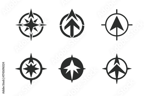 Dream Big Logos. Dream big, work hard. Set Logo of Dream big, work hard: Compass. harmonious logo variations of the same emblematic concept, each