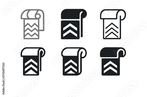 Budget Decor Logos. Home decor on a budget. Set Logo of Home decor on a budget: Peel-and-stick wallpaper sample. harmonious logo variations of the same