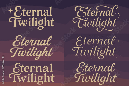 Eternal Twilight Design. Eternal Twilight. Set lettering. harmonious letteri