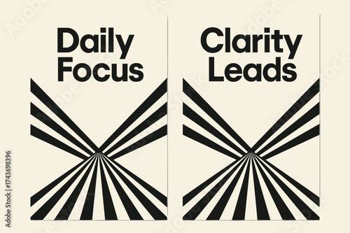 Bauhaus Wisdom Banners. Wisdom. Two vertical A6 banners with safe margins, centered composition, no elements touching edges, bauhaus style, black and cream,