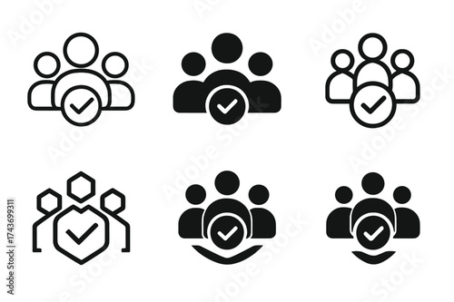 Productivity Logo Variations. Assisting with tasks. Set Logo of Productivity: team support icon. harmonious logo variations of the same emblematic concept,