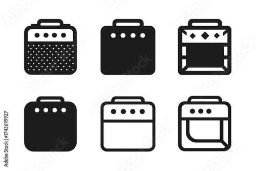 Indie Music Logos. Indie Music. Set Logo of Indie Music: amplifier. harmonious logo variations of the same emblematic concept, each with different artistic