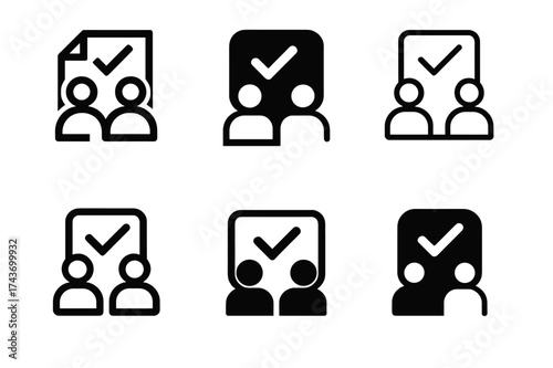 Productivity Logo Variations. Assisting with tasks. Set Logo of Productivity: task completion teamwork icon. harmonious logo variations of the same emblematic